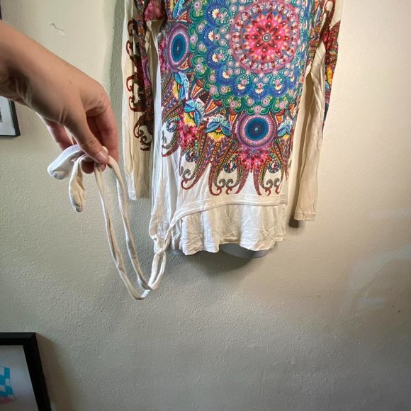 Desigual Women's multicolor Long Sleeve Shirt Blouse Size Medium - Picture 4 of 6